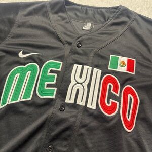 Nike Mexico Baseball Jersey Shirt Boys 19W X 27L in Black, Green, Red, White